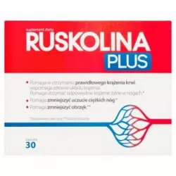 Ruskolina Plus Aurovitas x 30 kapsułek preparaty na żylaki AUROVITAS PHARMA POLSKA SP.Z O.O.