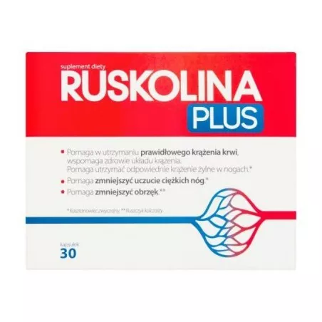 Ruskolina Plus Aurovitas x 30 kapsułek preparaty na żylaki AUROVITAS PHARMA POLSKA SP.Z O.O.