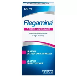Flegamina syrop o smaku malinowym 4mg/5ml x 200 ml leki na kaszel TEVA PHARMACEUTICALS POLSKA SP. Z O. O.