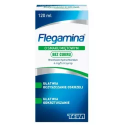 Flegamina syrop bez cukru o smaku miętowym 4mg/5ml x 120 ml leki na kaszel TEVA PHARMACEUTICALS POLSKA SP. Z O. O.