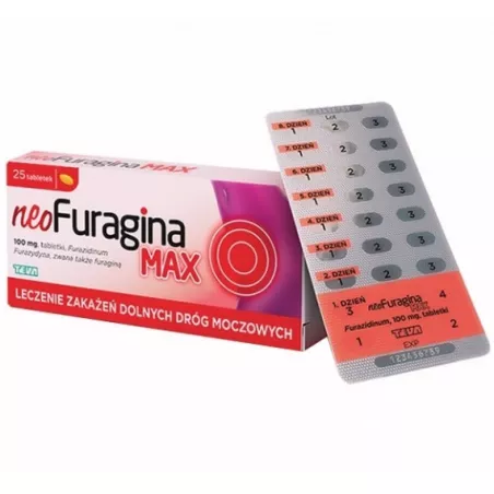neoFuragina Max tabletki 100mg x 25 tabletek infekcje TEVA PHARMACEUTICALS POLSKA SP. Z O. O.