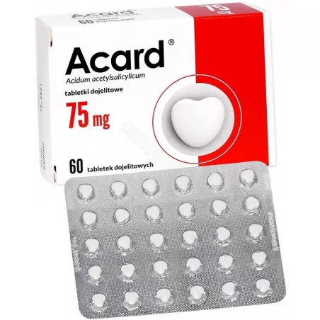 Acard 75 mg x 60 tabletek leki przeciwzakrzepowe WARSZAWSKIE ZAKŁ.FARM. POLFA S.A.