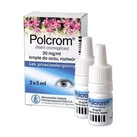 Polcrom krople do oczu, 20mg/g x 10 ml krople do oczu na alergię WARSZAWSKIE ZAKŁ.FARM. POLFA S.A.