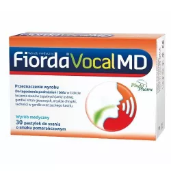 Fiorda Vocal MD o smaku pomarańczowym x 30 pastylek leki na ból gardła i chrypkę PHYTOPHARM KLĘKA S.A.