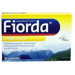 Fiorda smak cytrynowy pastylki x 30 sztuk leki na ból gardła i chrypkę PHYTOPHARM KLĘKA S.A.