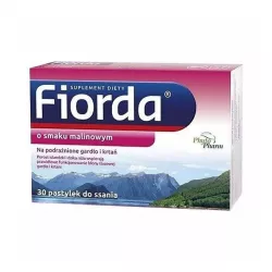 Fiorda malinowe pastylki x 30 pastylek leki na ból gardła i chrypkę PHYTOPHARM KLĘKA S.A.