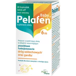 Pelafen Baby 6m+ smak owocowy kapsułki twistoff x 20 kapsułek preparaty wspomagające PHYTOPHARM KLĘKA S.A.