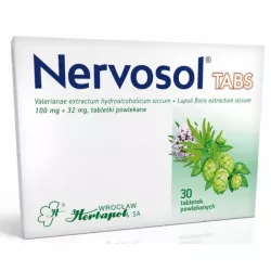 Nervosol tabletki powlekane 100+32mg x 30 tabletek Spokój i Sen WROCŁAWSKIE ZAKŁADY ZIELARSKIE "HERBAPOL" S.A.