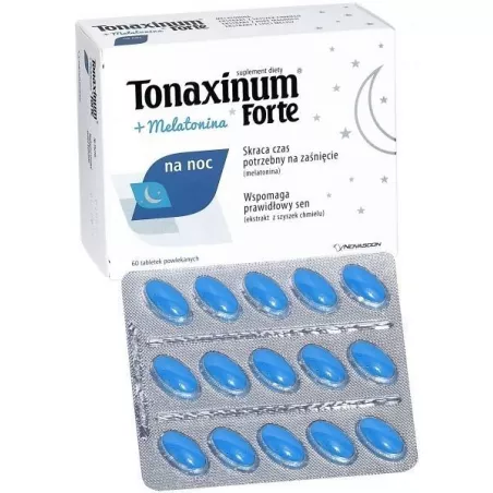 Tonaxinum Forte na noc 60 tabletek Spokój i Sen NOVASCON PHARMACEUTICALS SP. Z O.O.