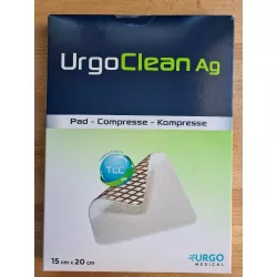 Opatrunek UrgoClean Ag 15 cm x 20 cm x 1 sztuka materiały opatrunkowe LABORATORIA POLFA ŁÓDŹ SP. Z O.O.