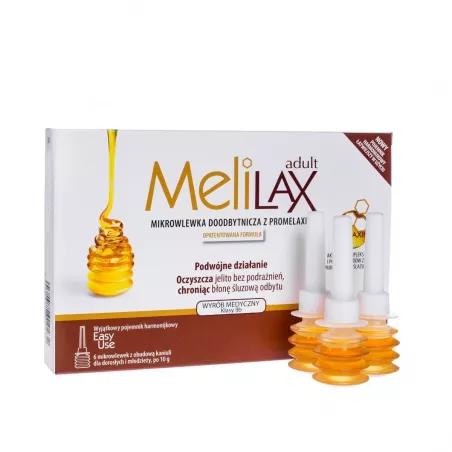 MELILAX Adult x 6 mikrowlewek preparaty na zaparcia ABOCA POLSKA SP. Z O.O.