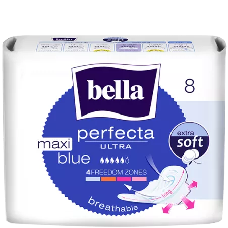 Bella Perfecta Ultra Maxi Blue x 8 sztuk podpaski tampony kubki menstr. TORUŃSKIE ZAKŁ. MATERIAŁÓW OPATRUNKOWYCH S.A.