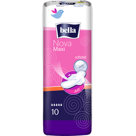 Bella Nova Air Maxi softiplait x 10 sztuk podpaski tampony kubki menstr. TORUŃSKIE ZAKŁ. MATERIAŁÓW OPATRUNKOWYCH S.A.