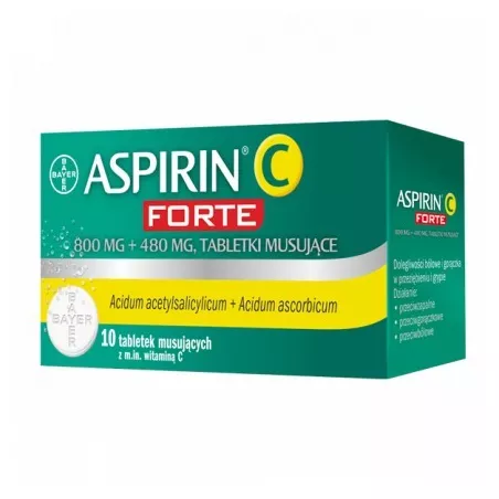 ASPIRIN C FORTE tabletki musujące x 10 tabletek leki na gorączkę BAYER SP. Z O.O.