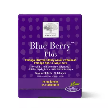 Blue Berry Plus x 60 tabletek tabletki na wzrok NEW NORDIC