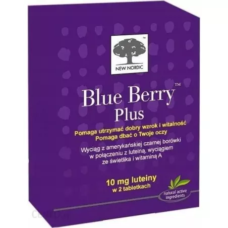Blue Berry Plus x 120 tabletek Skóra Włosy i paznokcie NEW NORDIC