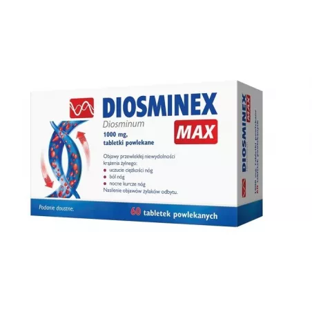 Diosminex Max 1000 mg x 60 tabletek preparaty na obrzęki PHARMASWISS CZESKA REPUBLIKA S.R.O.