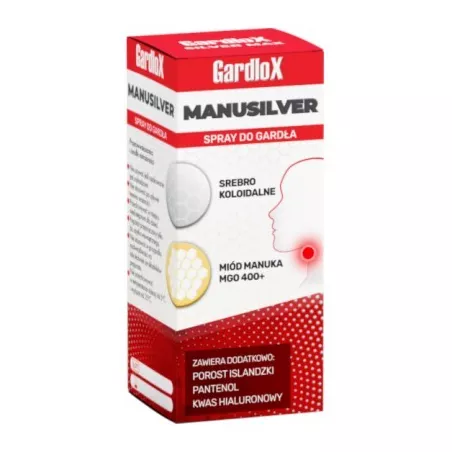 Gardlox Manusilver Spray do gardła x 30 ml leki na ból gardła i chrypkę S-LAB SP. Z O. O.
