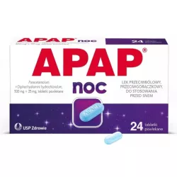 Apap noc 500mg+25mg x 24 tabletki tabletki przeciwbólowe US PHARMACIA SP. Z O.O.