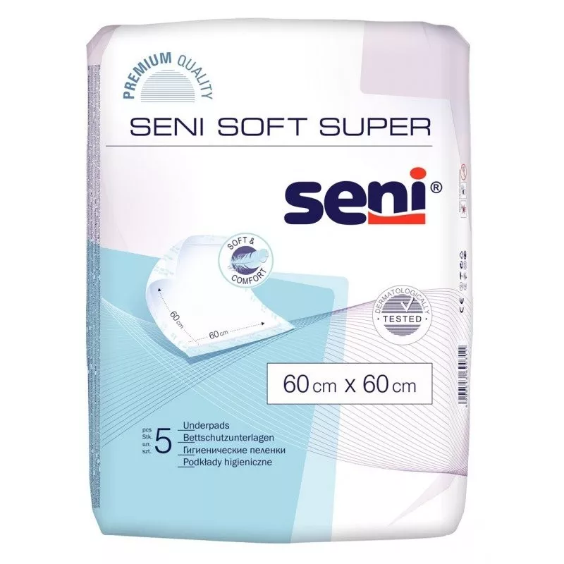TORUŃSKIE ZAKŁ. MATERIAŁÓW OPATRUNKOWYCH S.A. Seni podkład higieniczny soft super 60x60 cm x 5 sztuk — Składniki i ocena