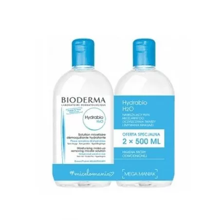 Bioderma Hydrabio H2O Płyn micelarny x 500ml+500ml - zestaw do twarzy Bioderma