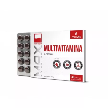 Colfarm Max MULTIWITAMINA tabletki powlekane x 30 tabletek Multiwitaminy ZAKŁADY FARM. COLFARM