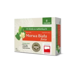 Colfarm Morwa Biała forte tabletki powlekane x 60 tabletek regulacja poziomu cukru ZAKŁADY FARM. COLFARM