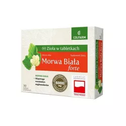 Colfarm Morwa Biała forte tabletki powlekane x 30 tabletek regulacja poziomu cukru ZAKŁADY FARM. COLFARM