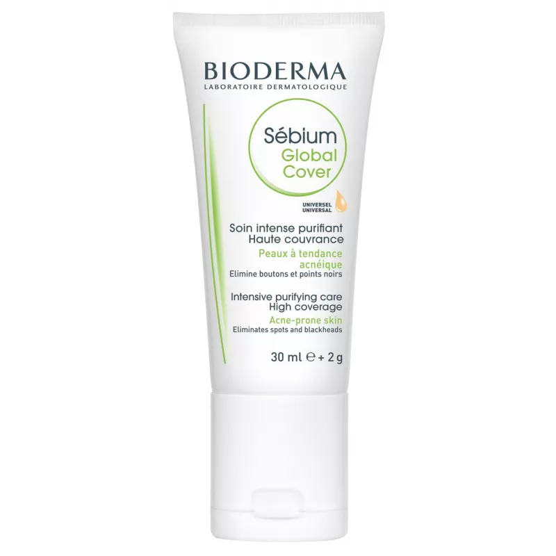 Bioderma Bioderma Sebium Global Cover Koloryzujący krem przeciwtrądzikowy x 30 ml — Inhaltsstoffe i ocena