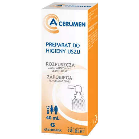 A-cerumen spray aerozol x 40 ml higiena uszu GLENMARK PHARMACEUTICALS SP. Z O.O.