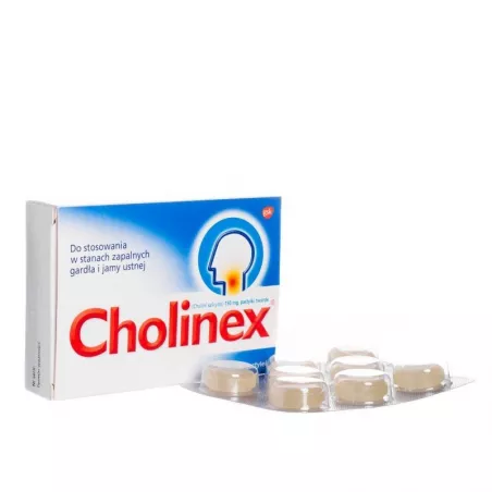 Cholinex pastylki 150 mg x 32 tabletki ( data ważności 30.04.2024 ) leki na ból gardła i chrypkę GLAXOSMITHKLINE CONSUMER HEA...