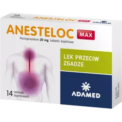 Anesteloc Max 20mg x 14 tabletek wrzody żołądka, zgaga, refluks ADAMED PHARMA SPÓŁKA AKCYJNA