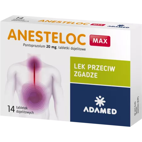 Anesteloc Max 20mg x 14 tabletek wrzody żołądka, zgaga, refluks ADAMED PHARMA SPÓŁKA AKCYJNA
