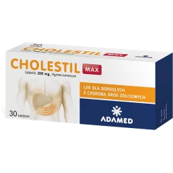 Cholestil Max tabletki 200mg x 30 tabletek Preparaty na trawienie ADAMED PHARMA SPÓŁKA AKCYJNA