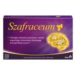 Szafraceum 30 tabletek Spokój i Sen PRZEDSIĘBIORSTWO FARMACEUTYCZNE LEK-AM SP. Z O.O.