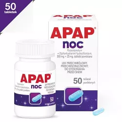 Apap noc 500mg+25mg x 50 tabletek tabletki przeciwbólowe US PHARMACIA SP. Z O.O.