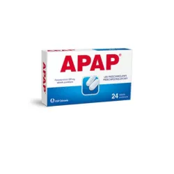 Apap tabletki powlekane 500mg x 24 tabletki tabletki przeciwbólowe US PHARMACIA SP. Z O.O.