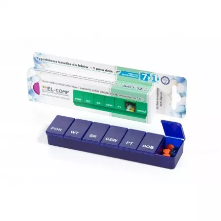 EL-COMP Kasetka do dawkowania leków tygodniowa na 1 porę dnia x 1 sztuk Inne EL-COMP CEZARY KOSTUCH